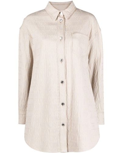 Moschino Robe-chemise à logo en jacquard - Neutre
