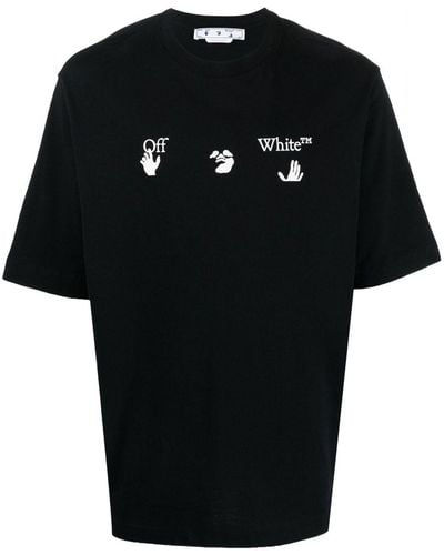 Off-White c/o Virgil Abloh T-shirt en coton à logo Hands Off imprimé - Noir