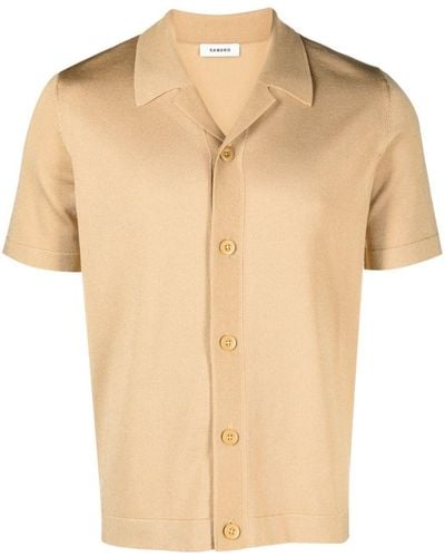 Sandro Notched-collar Button-up Shirt - Natural
