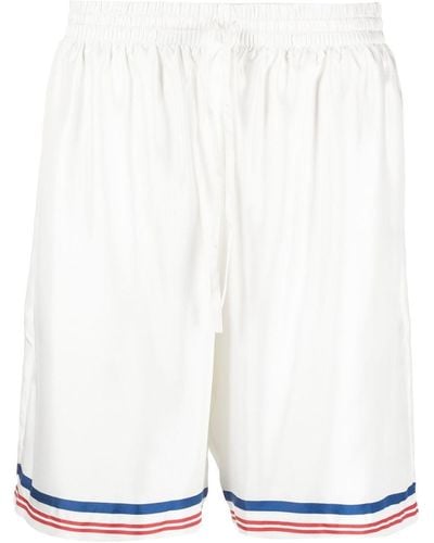 Casablancabrand Striped-trim Silk Shorts - White