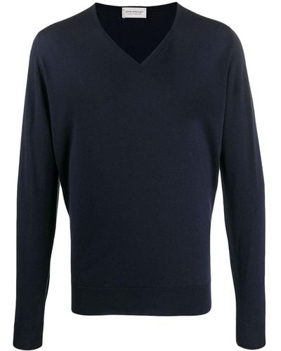 John Smedley Wool Knit Sweater - Blue