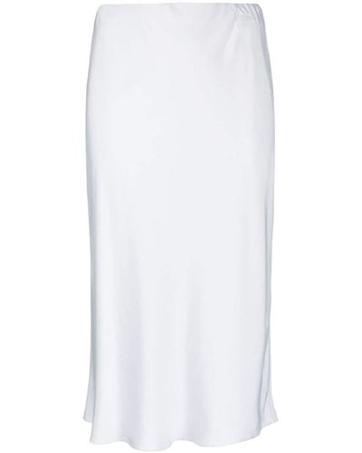 Theory Satin-finish Silk Midi Skirt - White