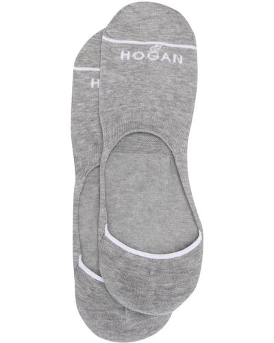 Hogan Sokken Met Logo Intarsia - Grijs