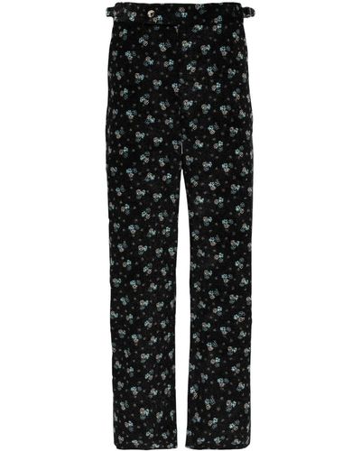 Bode Chicory Floral Corduroy Trousers - Black
