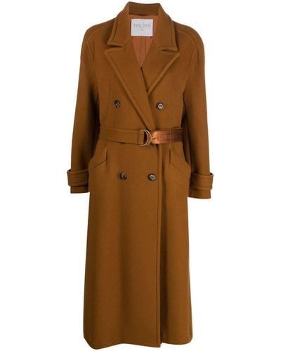 Forte Forte Belted Double-breasted Coat - Brown