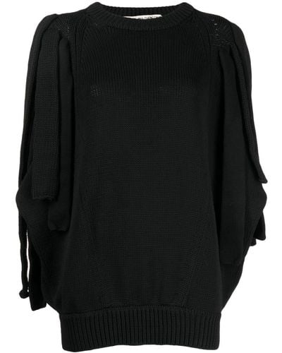 Comme des Garçons Layered-sleeve Chunky-knit Sweater - Black