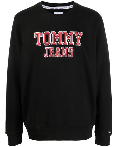 Tommy Hilfiger Sweat en coton à logo imprimé - Noir