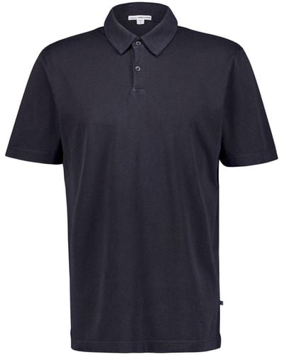 James Perse Brushed-effect Cotton Polo Shirt - Blue