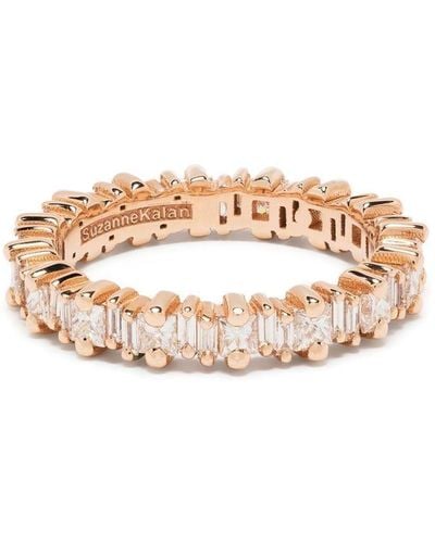 Suzanne Kalan Anillo en oro rosa de 18kt con diamantes de corte baguette