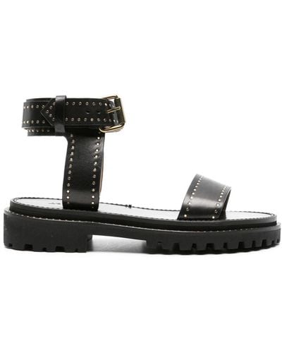 Isabel Marant Breena Leather Sandals - Black