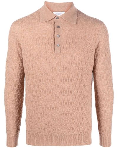 Ballantyne Crochet Polo-collar Sweater - Pink