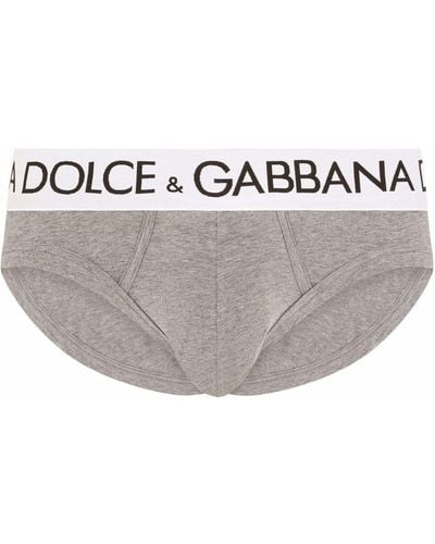 Dolce & Gabbana Boxer con banda logo - Grigio