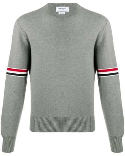 Thom Browne Milano Stitch Crew Neck Sweater - Gray