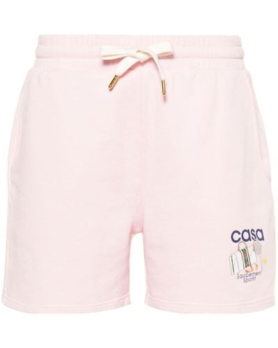Casablanca Logo-print Organic Cotton Shorts - Pink