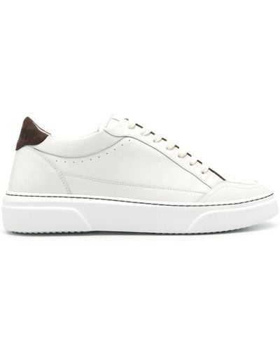 Peserico Almond Leather Sneakers - White