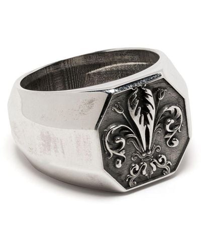 Emanuele Bicocchi Lily Signet Ring - Metallic