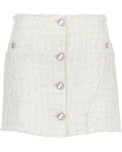 Gcds Minigonna in tweed - Bianco