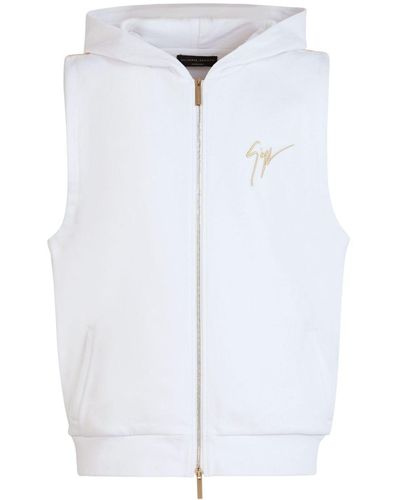 Giuseppe Zanotti Gilet zippé à broderies - Blanc