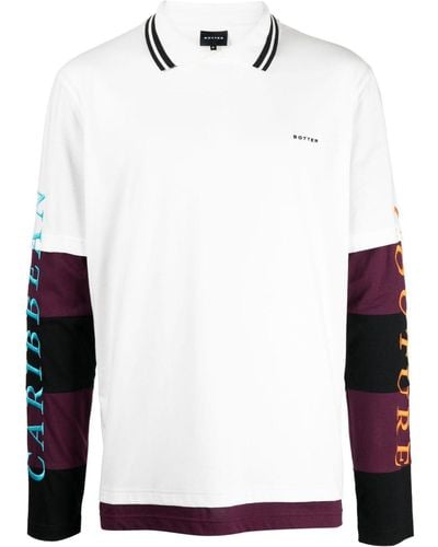 BOTTER Layered-effect Logo-embroidered T-shirt - White