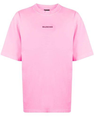 Balenciaga Camiseta con logo estampado - Rosa