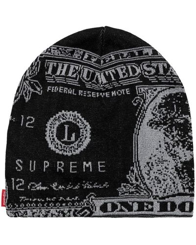 Supreme Mütze mit Dollar-Print - Schwarz