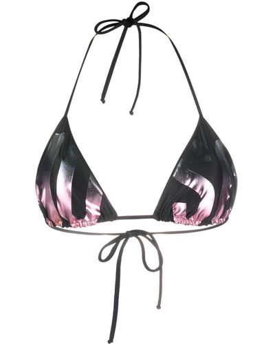 Moschino Haut de bikini à logo imprimé - Blanc