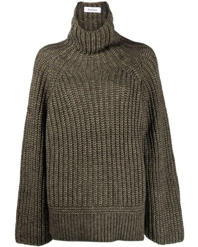 Rodebjer Roll-neck Ribbed-knit Jumper - Green
