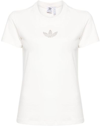 adidas ビジューロゴ Tシャツ - ホワイト