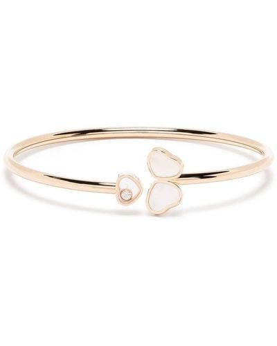 Chopard 18kt Rose Gold Happy Hearts Wings Diamond And Mother-of-pearl Bangle - Pink