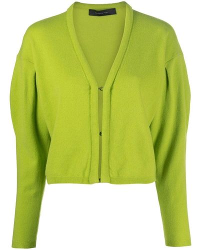 FEDERICA TOSI Fine-knit V-neck Cardigan - Green