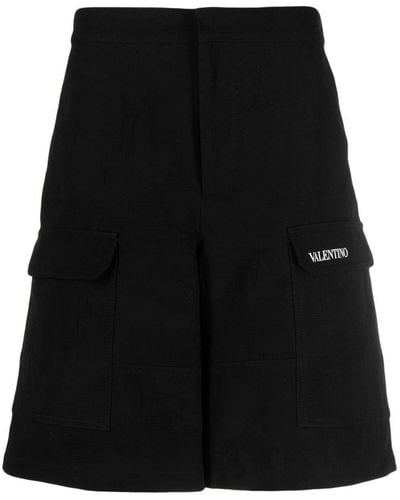 Valentino Garavani Logo-print Cargo Shorts - Black