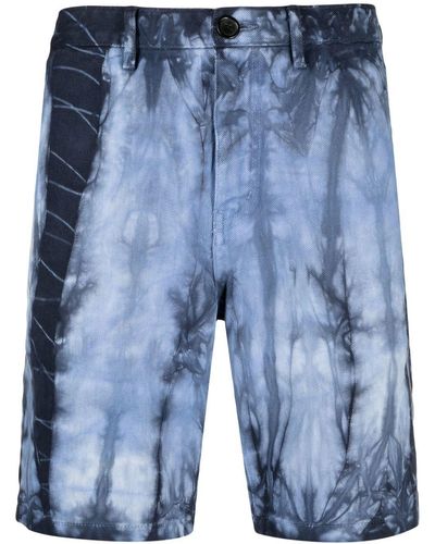 PS by Paul Smith Tie-dye Cotton Shorts - Blue