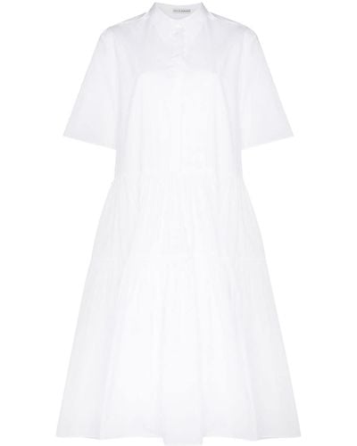 Cecilie Bahnsen Robe-chemise Primrose à volants superposés - Blanc