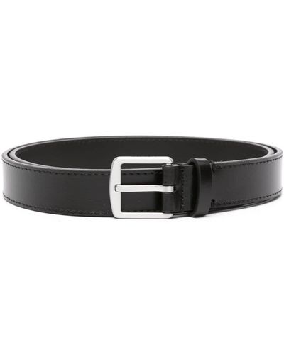 Calvin Klein Logo-lettering Leather Belt - Black