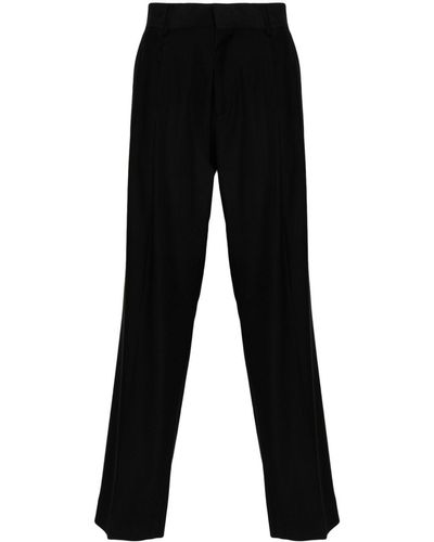 Canaku Mid-rise Straight-leg Trousers - Black