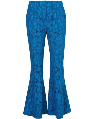 Proenza Schouler Lace Flared Pants - Blue