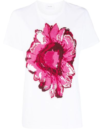 Barrie T-Shirt mit Blumenmotiv - Weiß