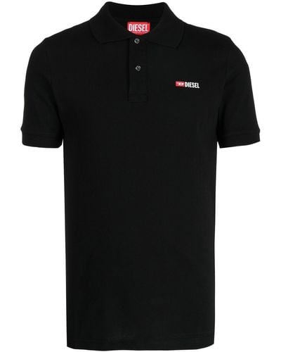 DIESEL T-smith-div Cotton Polo Shirt - Black