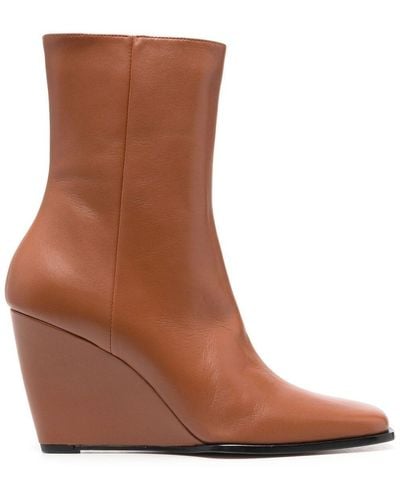 Wandler Square-toe 90mm Ankle Boots - Brown