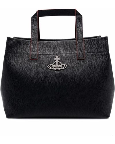 Vivienne Westwood Orb-embellished Leather Tote Bag - Black
