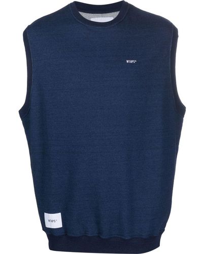 WTAPS Ditch Logo-embroidered Sweater Vest - Blue