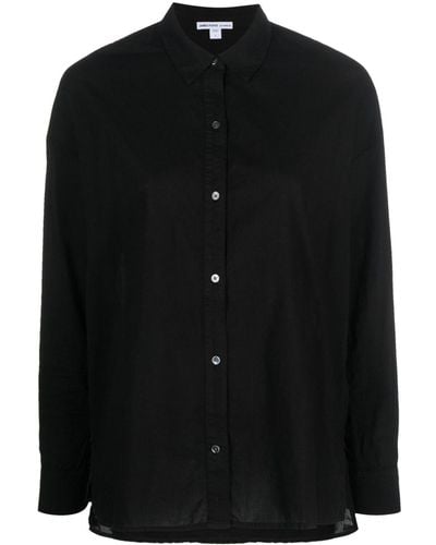 James Perse Chemise en coton à manches longues - Noir