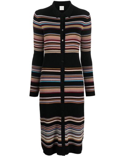 Paul Smith Signature Stripe Knitted Wool Dress - Black