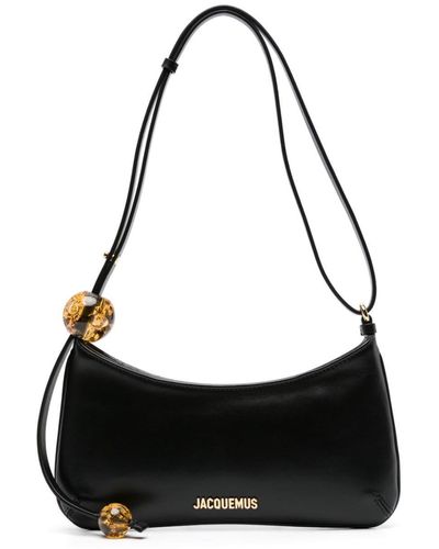 Jacquemus Le Bisou Perle Leather Shoulder Bag - Women's - Calf Leather - Black