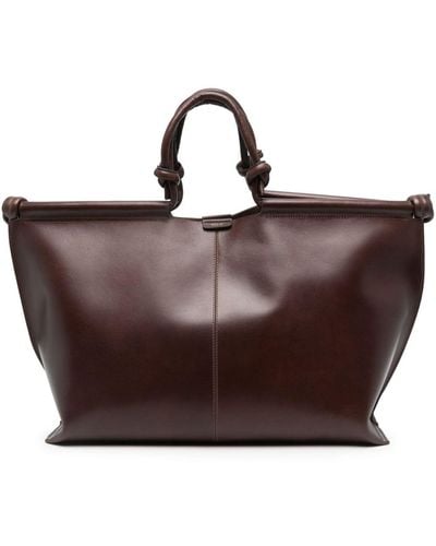 Soeur Amalfi Leather Tote Bag - Brown