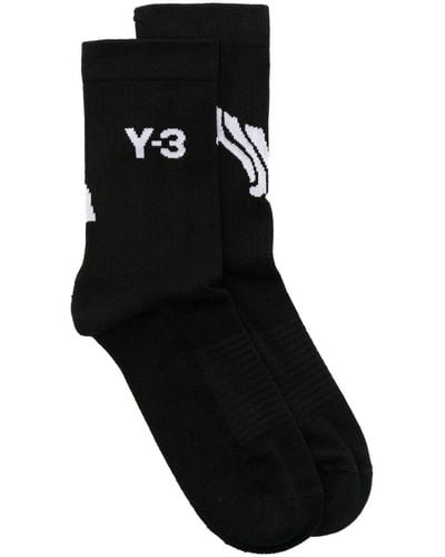 Y-3 X adidas Intarsien-Socken mit Logo - Schwarz