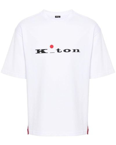Kiton Logo-print cotton T-shirt - Weiß