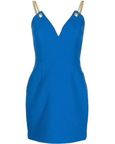 Rebecca Vallance Iman Chain-detail Mini Dress - Blue