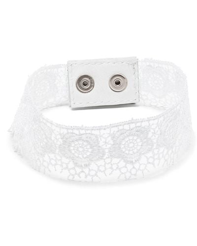 Manokhi Lace Choker Necklace - White