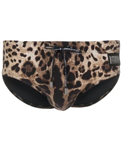 Dolce & Gabbana Leopard-print Swim Briefs - Black